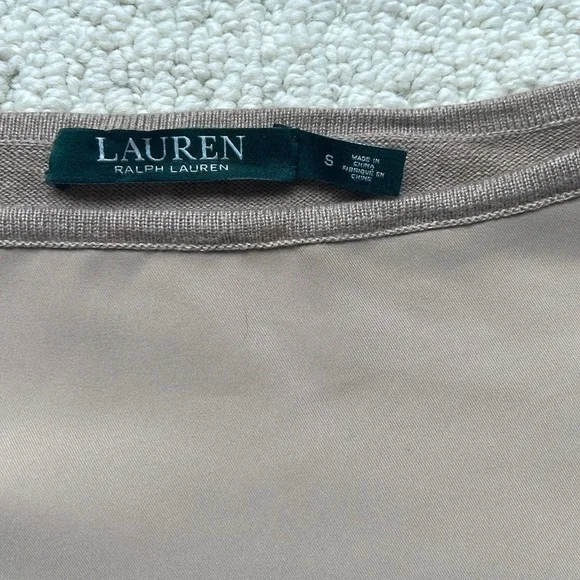 Ralph Lauren LRL Farheen Twill Front Sweater Dress in Hayfield Size Small - Picture 7 of 13